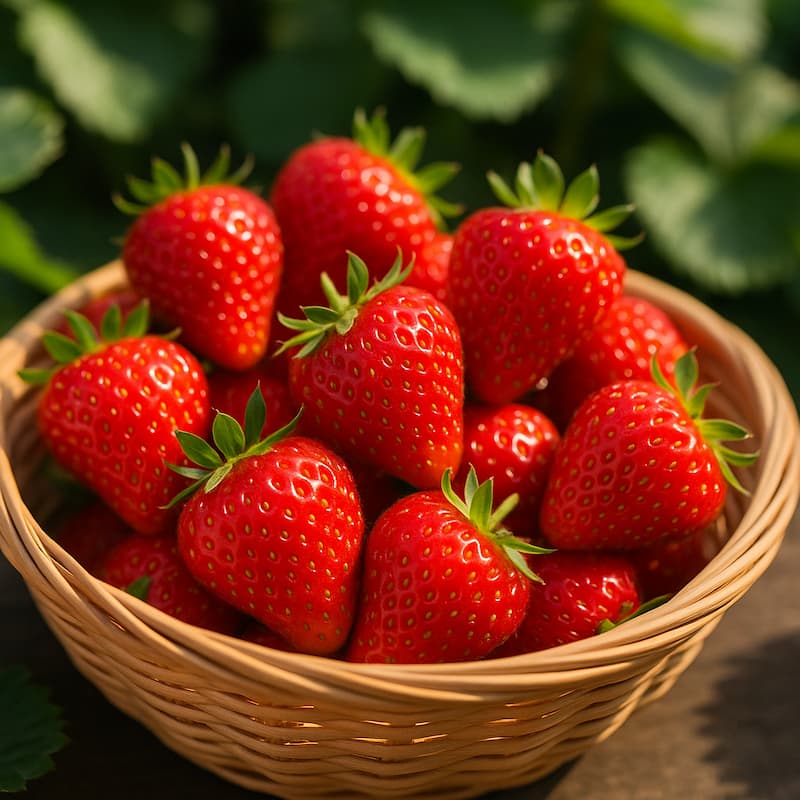 first strawberry harvest