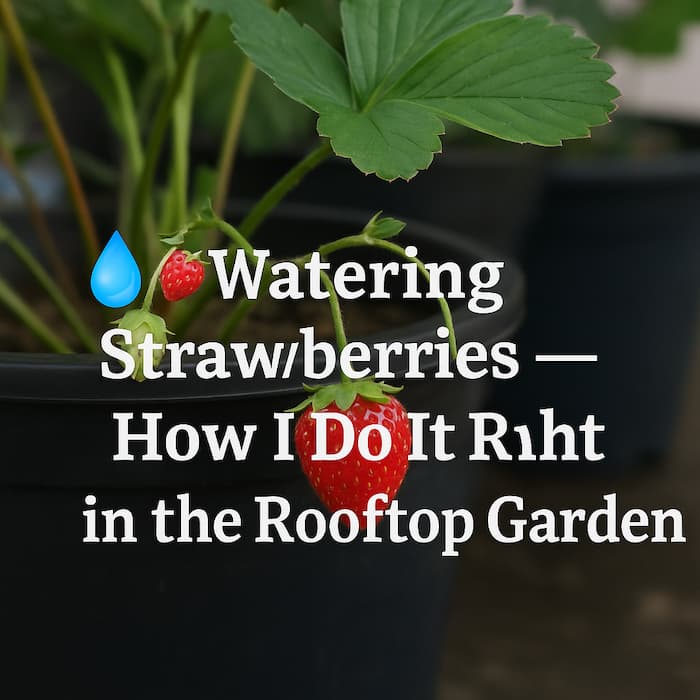 Watering strawberries